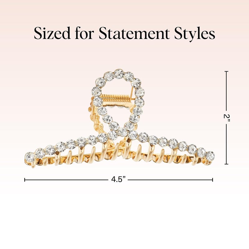 Kitsch Gold Loop-Shaped Hair Clip for Women with Rhinestones - Durable Metal, Strong Hold, & Elegant | Gold Hair Accessories | Ideal Gifts for Women - 1pc - Image 5